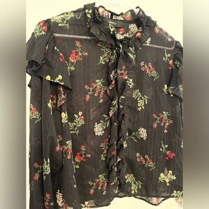 Forever 21 Floral Sheer Blouse, size 2X
